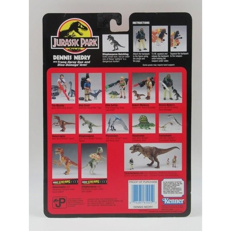Jurassic Park (1993) Nedry/Muldoon Figures/Kenner Action Figure Lot