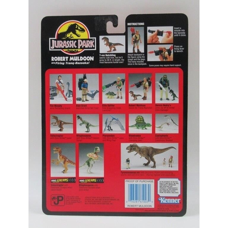 Jurassic Park (1993) Nedry/Muldoon Figures/Kenner Action Figure Lot