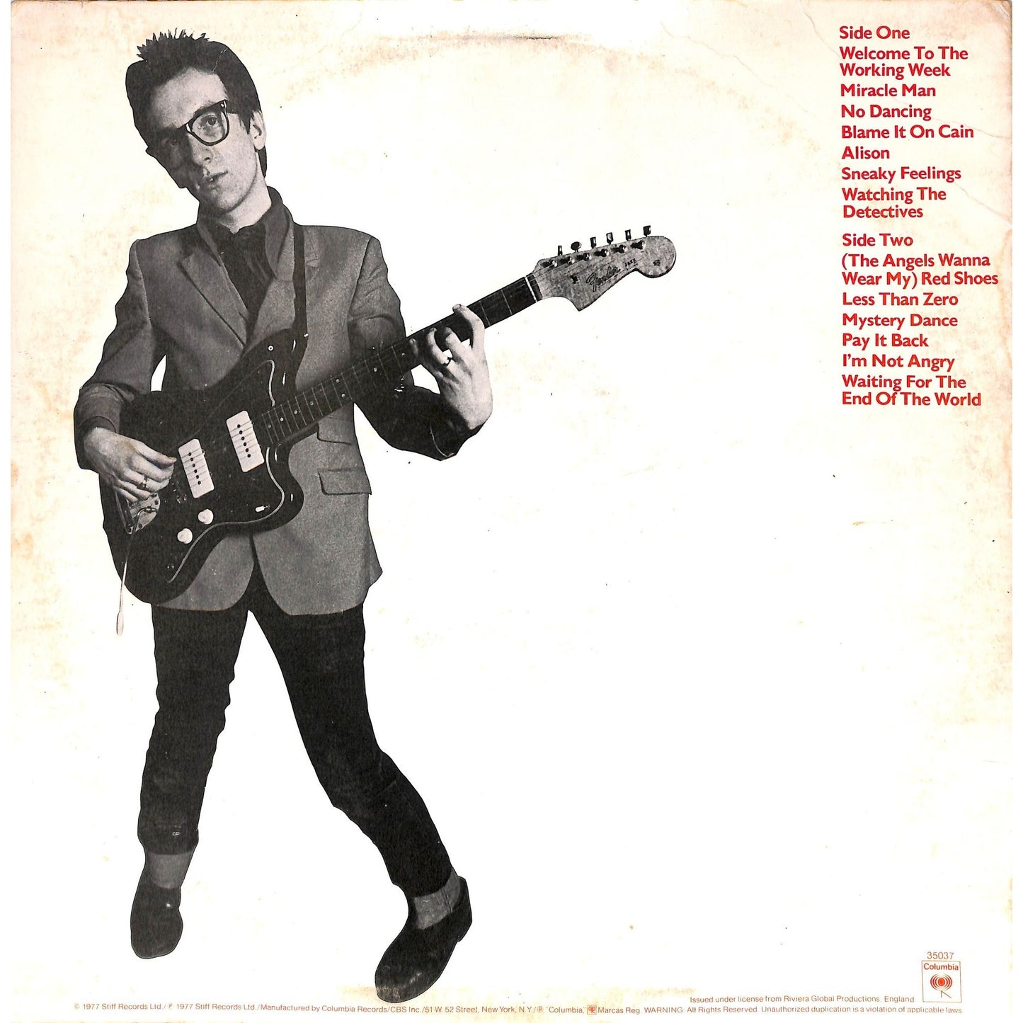Elvis Costello - My Aim Is True Vinyl Record JC 35037