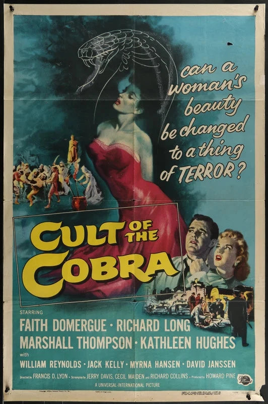 Cult of the Cobra 1955 Original One Sheet Movie Poster 27x41 Faith Domergue