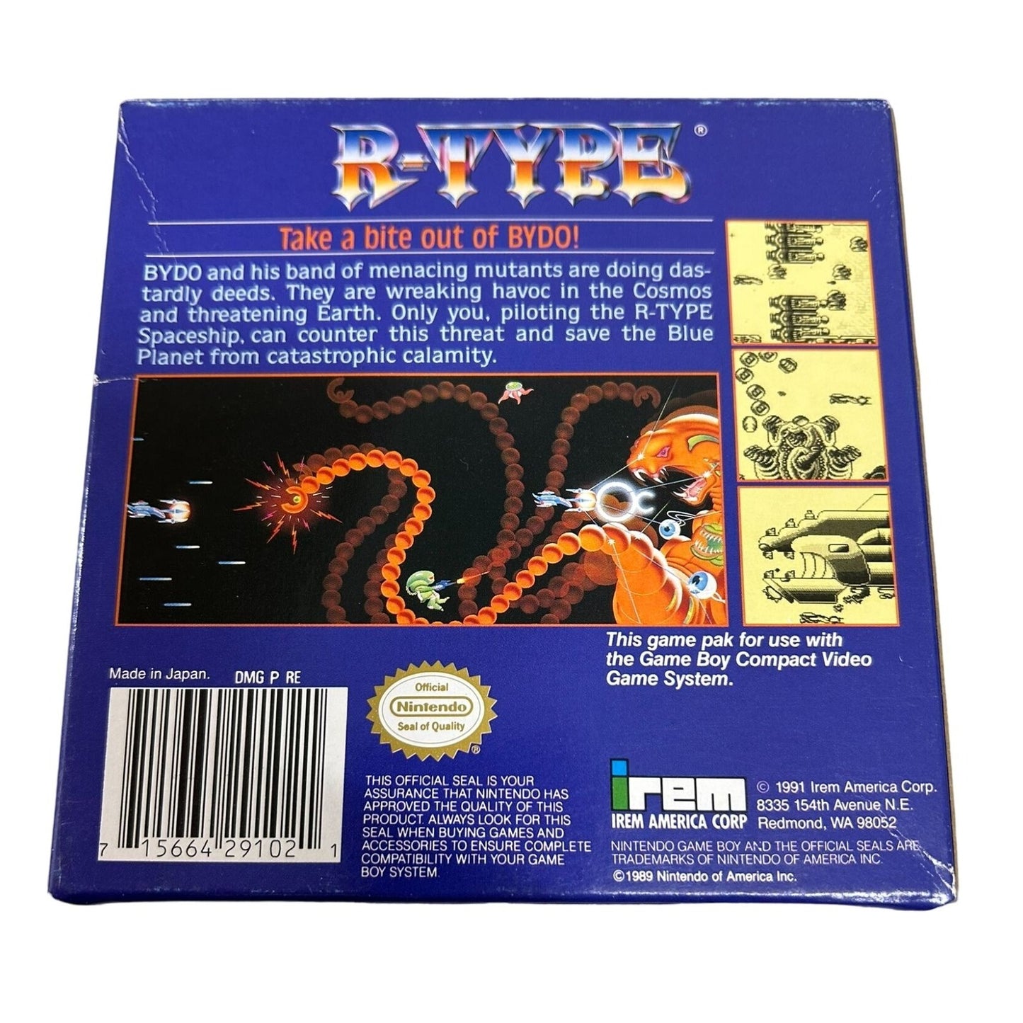 R-Type (Gameboy 1989) Box, Manual and Game GOOD CONDITION!