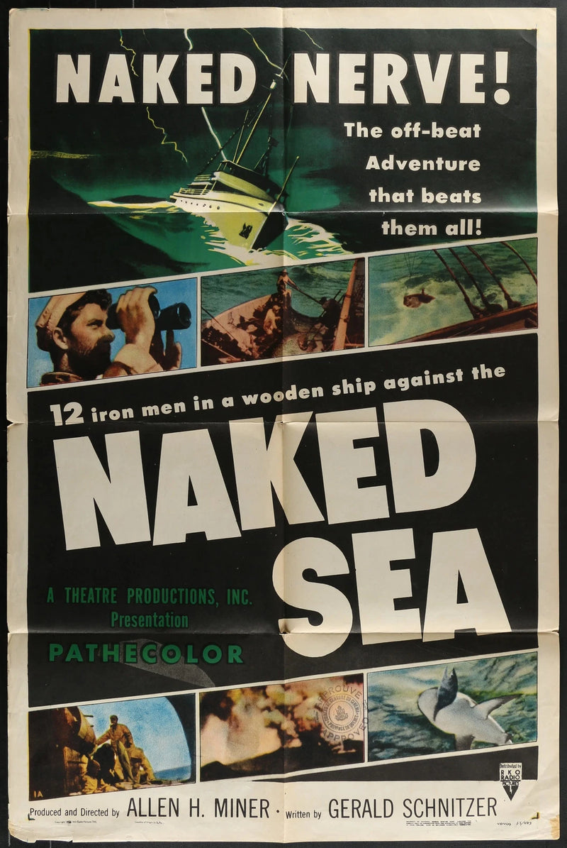 Naked Sea 1954 Original Movie Poster 27x41 Documentary Adventure