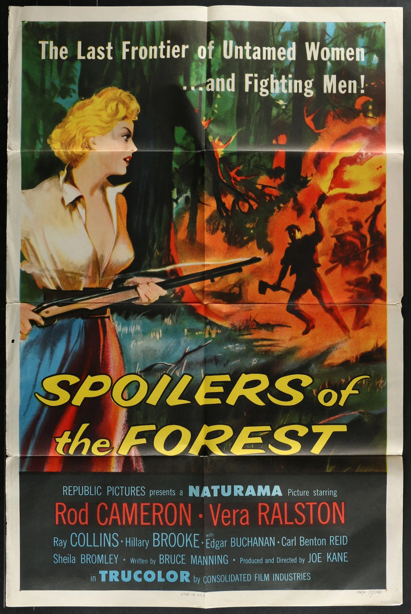 Spoilers of the Forest 1957 Rod Cameron Western Poster 27x41