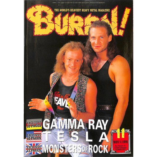 Burrn! Magazine Issue #11 November 1991 Gamma Ray Cover Heavy Metal Japan