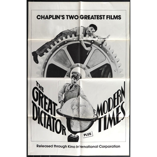 The Great Dictator(1940)/Modern Times(1936) Original Movie Poster Chaplin