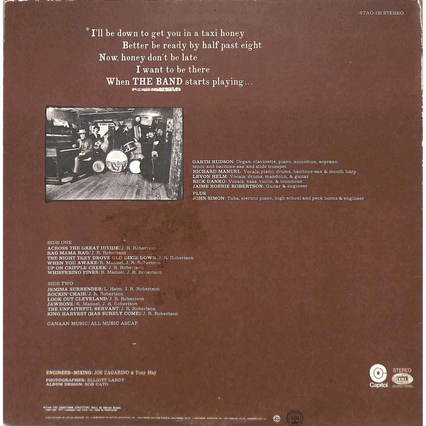 The Band Self Titled (1969) STAO-132