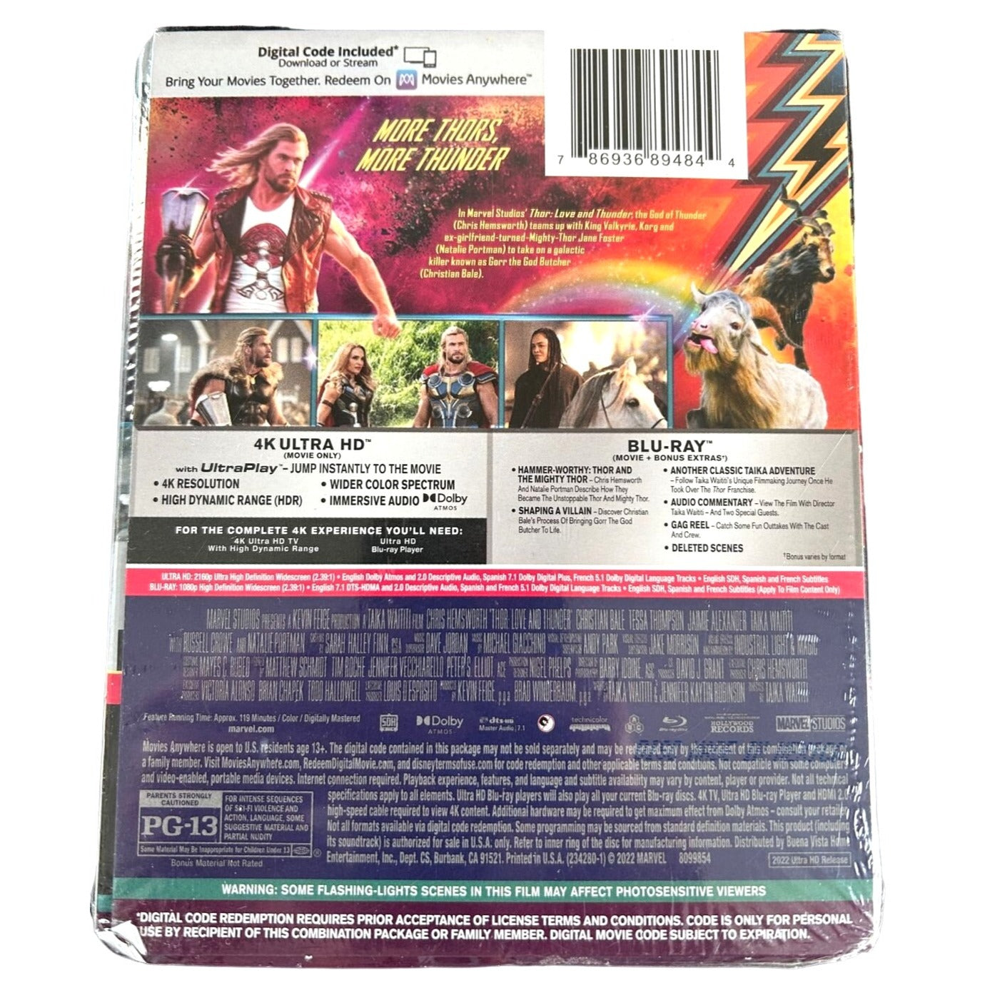 Thor: Love and Thunder (4K Ultra HD + Blu-ray + Digital) Marvel 2022 BRAND NEW