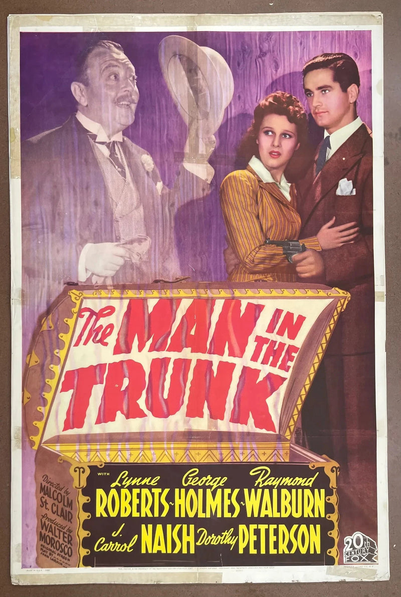 The Man in the Trunk 1942 Original US One Sheet Movie Poster Roberts Holmes