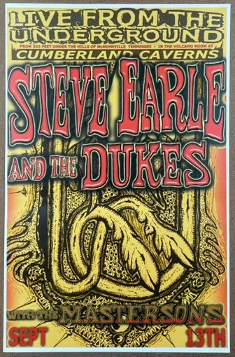 Steve Earle & The Dukes 2015 Cumberland Caverns Live From The Underground Poster