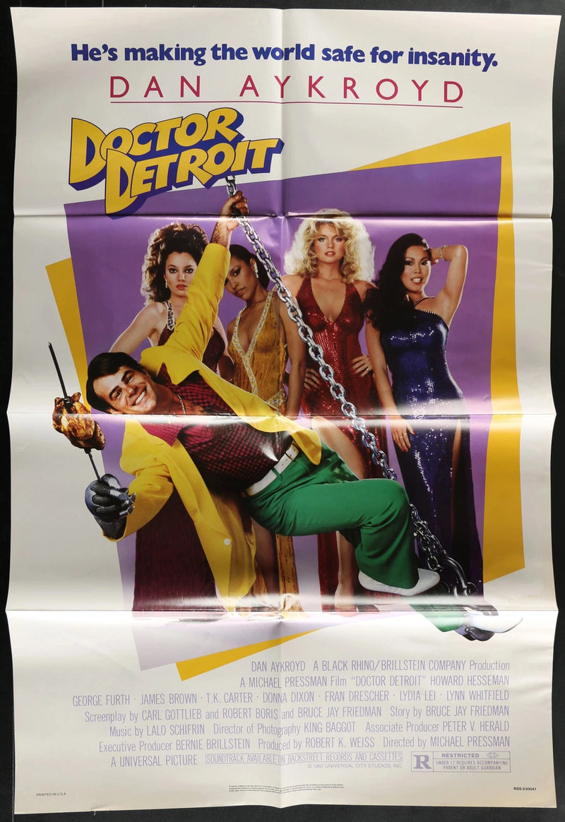 Doctor Detroit 1983 Original Movie Poster 27x41 Dan Aykroyd Comedy Film