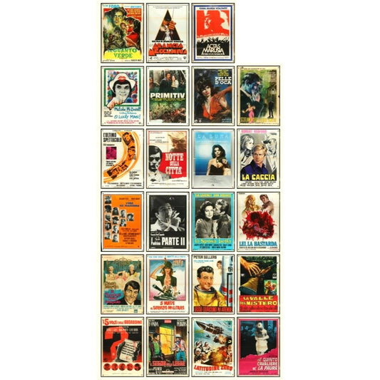 Amazing Collection of 23 Large folded Italian Movie Posters 1960s-1970s 39.5x55"