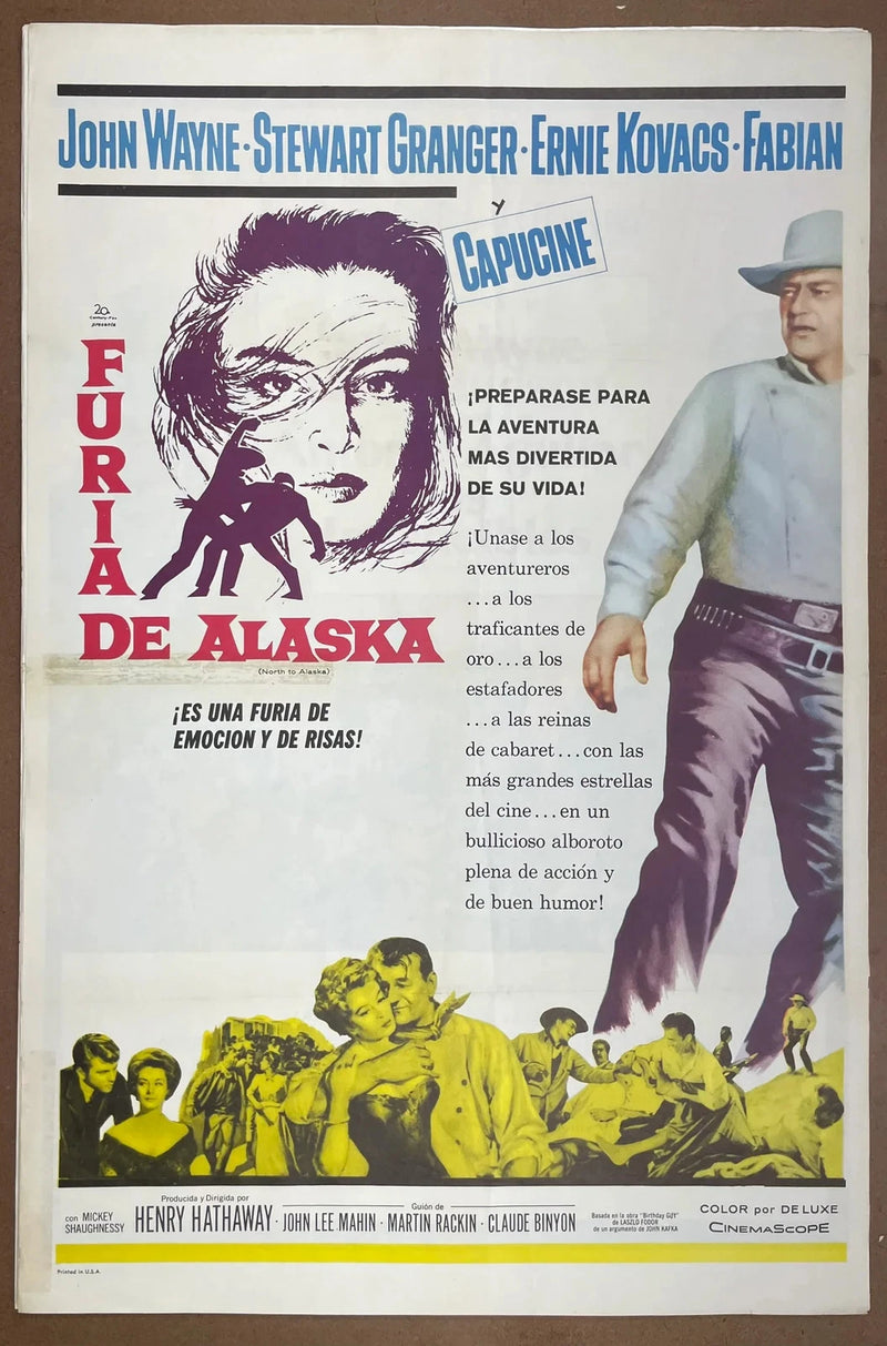 North to Alaska 1960 Original US One Sheet Movie Poster John Wayne Western