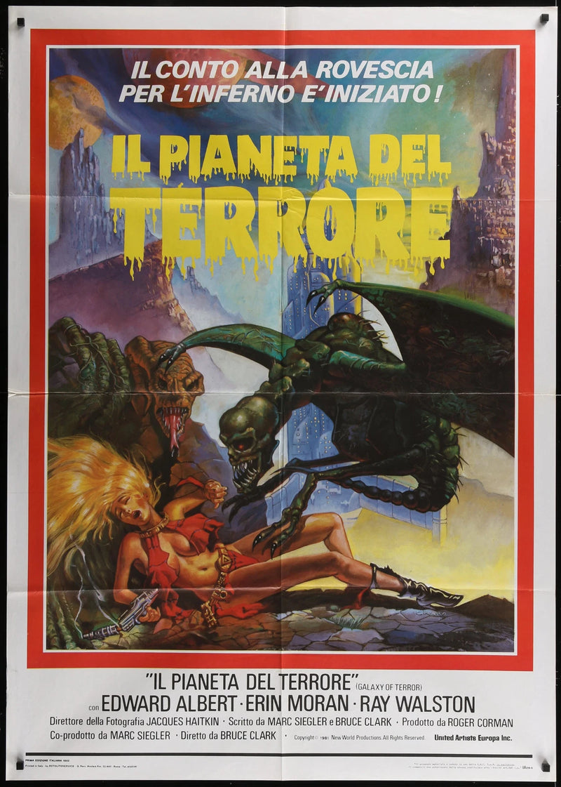 Galaxy of Terror (1981) Original Italian Movie Poster Folded 39x55