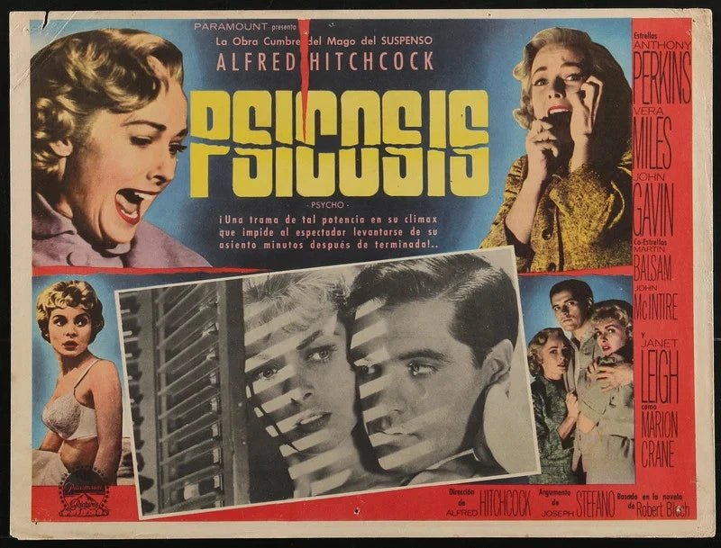 Psycho 1962 Original Mexican Lobby Card 12.5x16.75 Hitchcock Janet Leigh