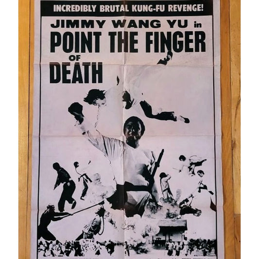 Point The Finger of Death 1977 Original Movie Poster 27x41 Folded Jimmy Wang Yu