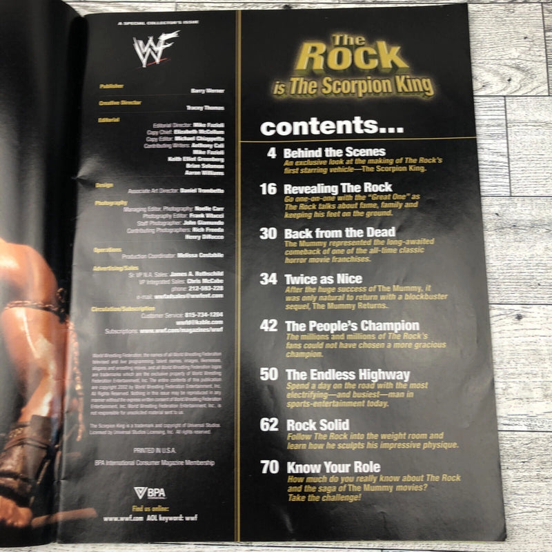 WWF Magazine: The Rock is The Scorpion King Special with Poster June 19, 2002