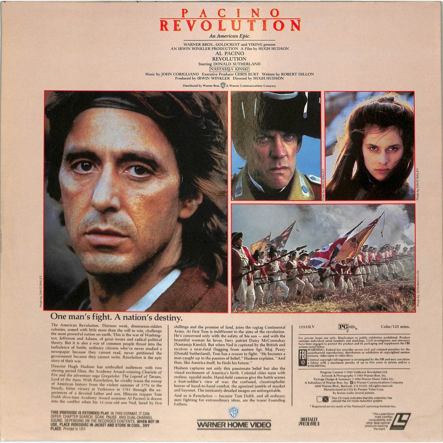 Revolution (1985) Laserdisc