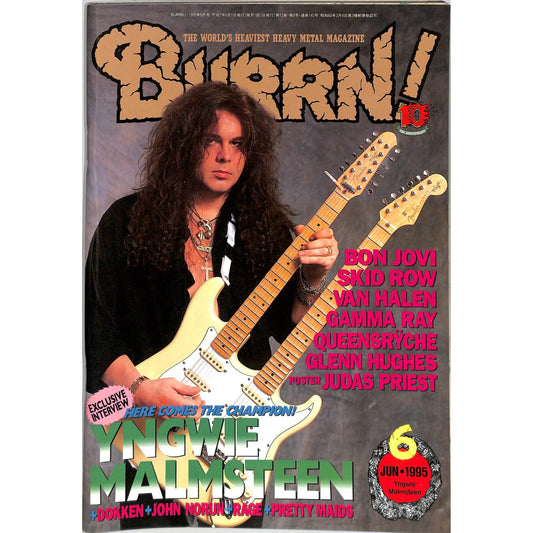 Burrn! Magazine Issue #6 June 1995 Yngwie Cover Heavy Metal Japan
