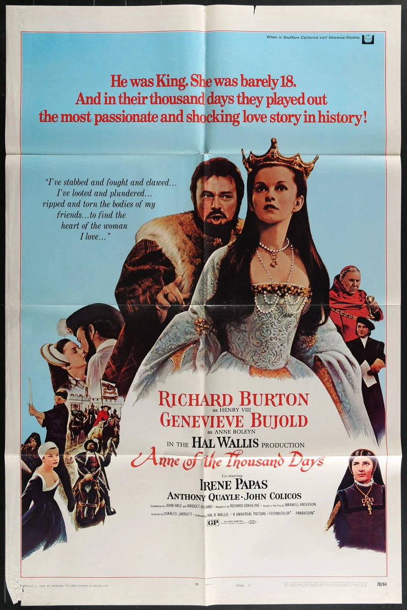 Anne of the Thousand Days (1970) Original One Sheet Poster 27x41 Richard Burton
