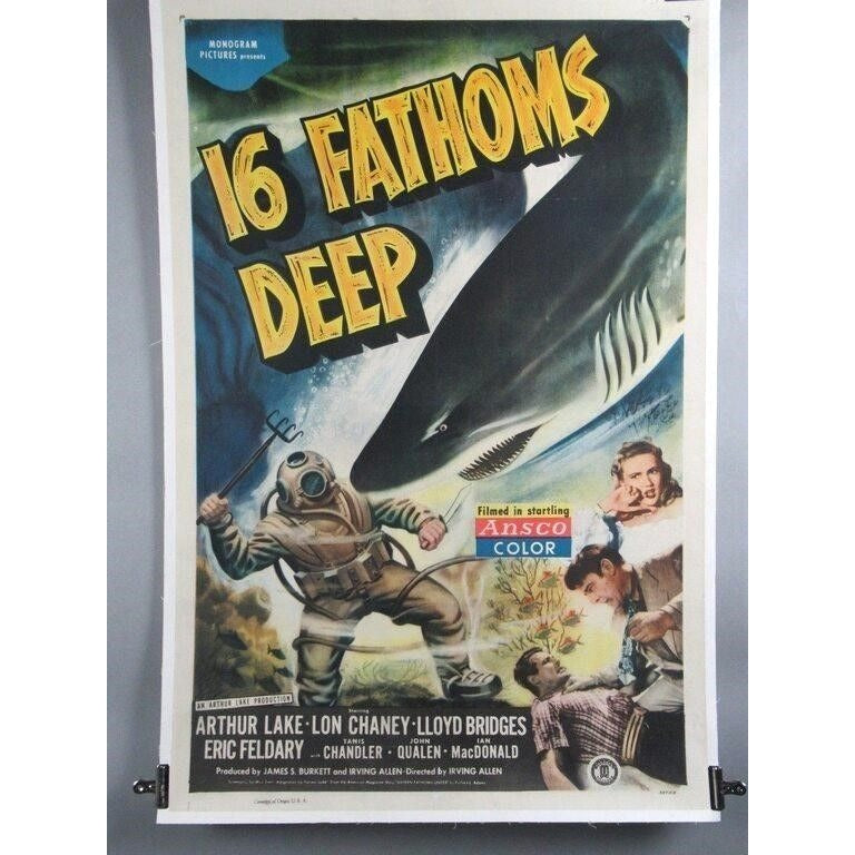 16 Fathoms Deep (1948) Original Linen Backed Vintage Movie Poster One-Sheet