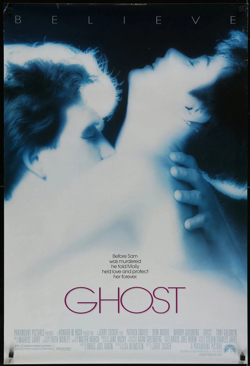 Ghost 1990 Original DS USA One-Sheet Movie Poster Patrick Swayze Demi Moore