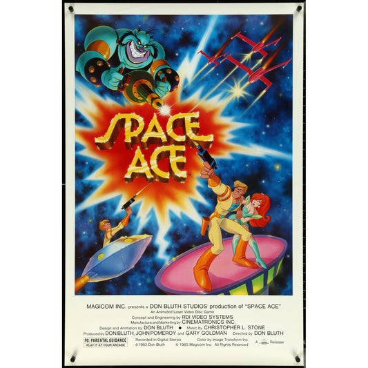 Space Ace (1983) Original Video Game Poster Don Bluth 27x41 Rolled EM2-2