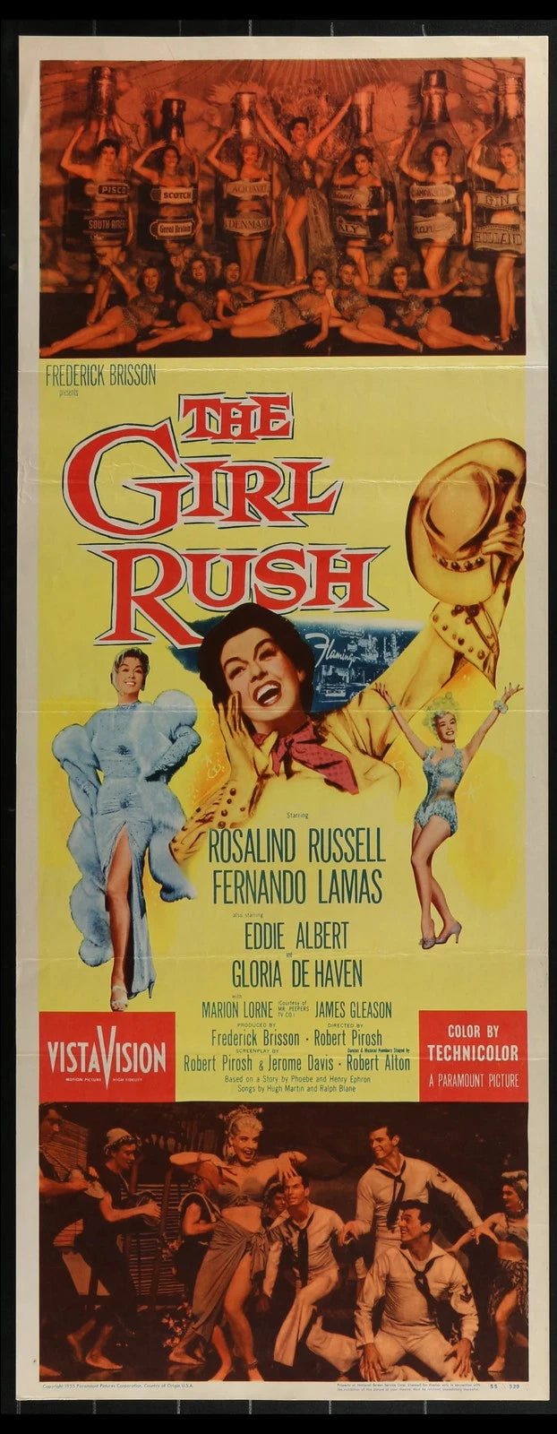 The Girl Rush (1955) Original Musical Insert Movie Poster 14x36