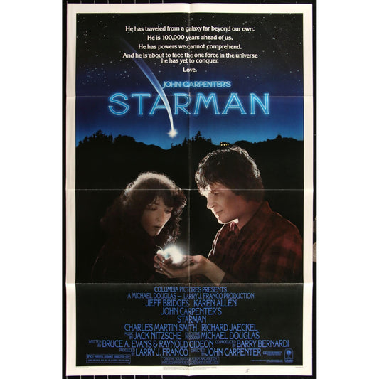 Starman (1984) Original Movie Poster 27x41 Folded John Carpenter Sci-Fi EM4-17