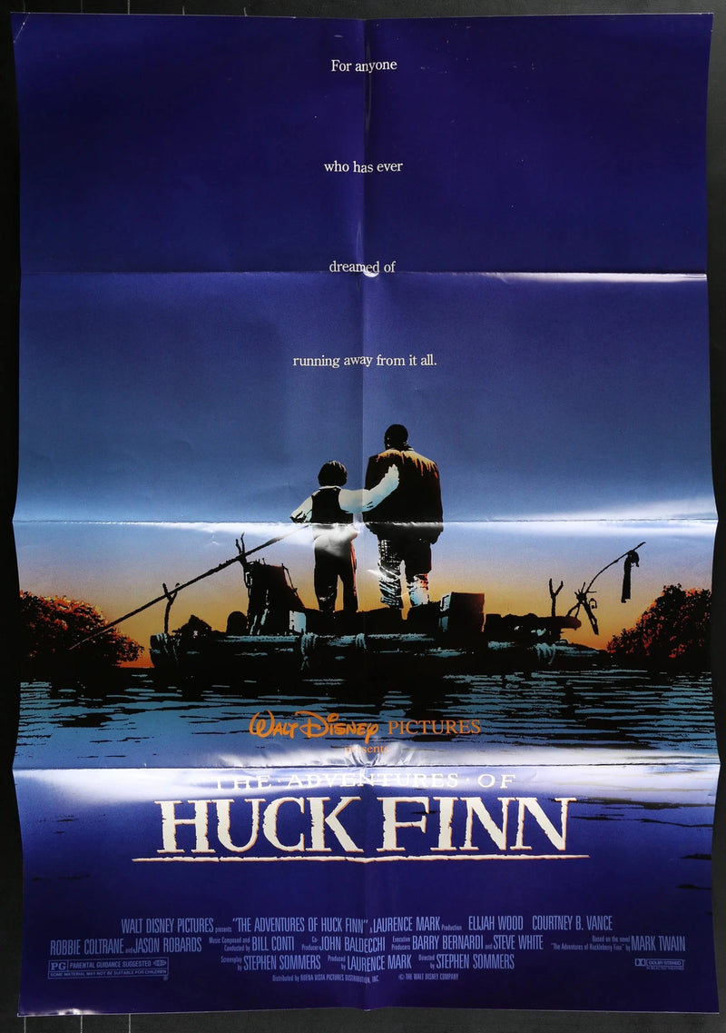 The Adventures of Huck Finn 1993 Original Movie Poster 27x40 Disney Adventure