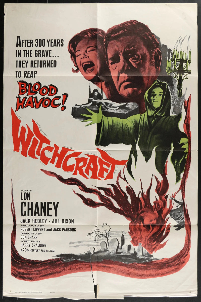 Witchcraft 1964 Original Movie Poster 27x41 Lon Chaney Horror