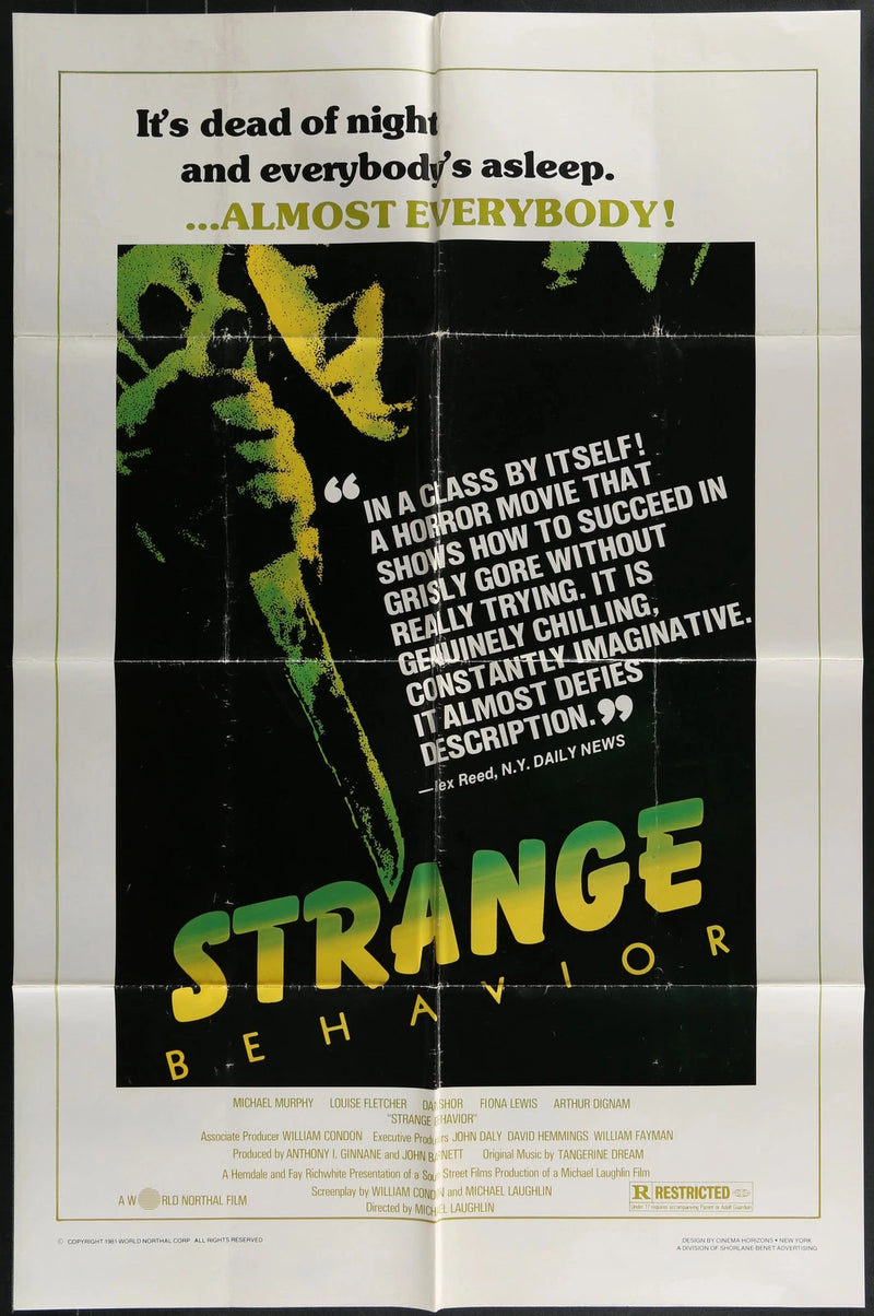 Strange Behavior (1981) Original One Sheet Horror Poster 27x41 Michael Murphy