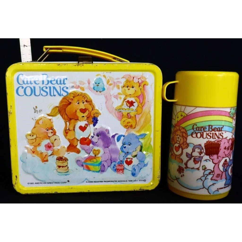 Vintage metal Care Bear Cousins lunchbox w thermos