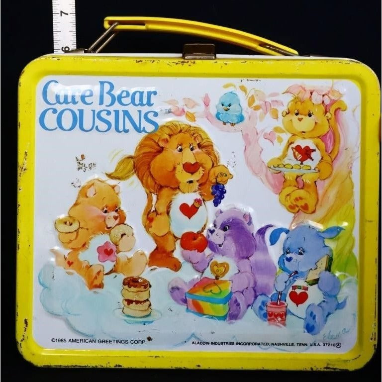 Vintage metal Care Bear Cousins lunchbox w thermos