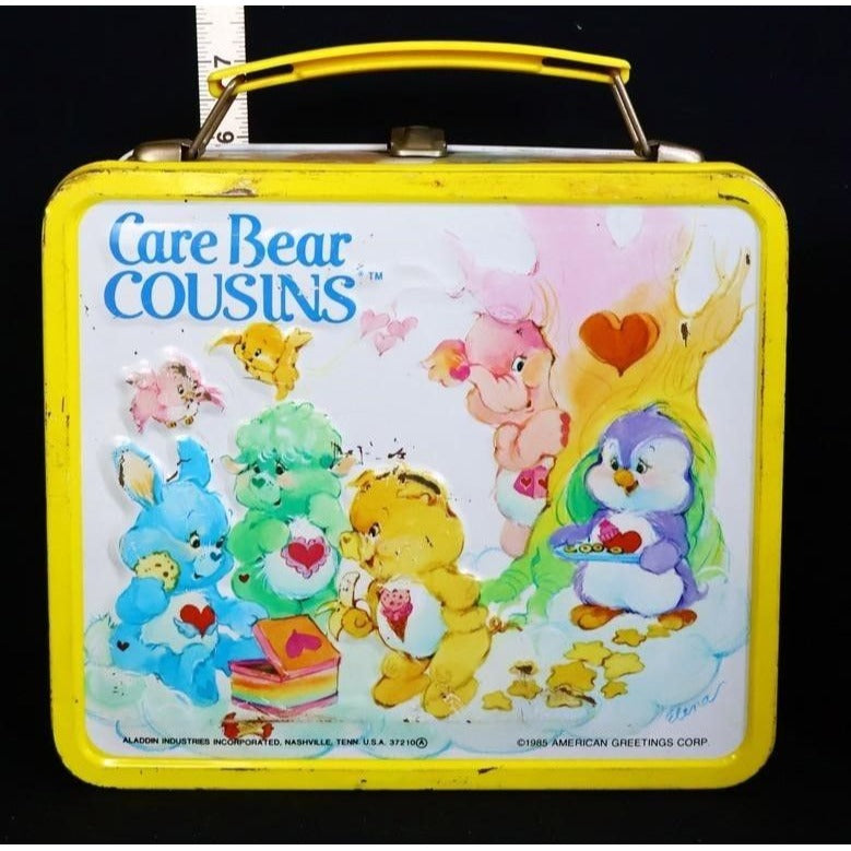 Vintage metal Care Bear Cousins lunchbox w thermos