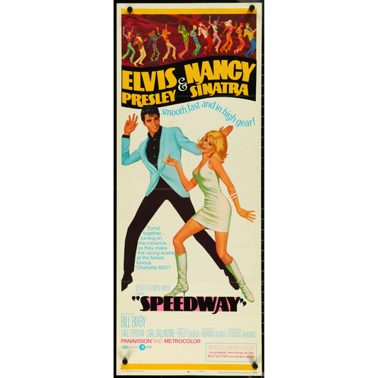 SPEEDWAY (1968) Original Insert Movie Poster 14"x36" Elvis Nancy Sinatra Classic