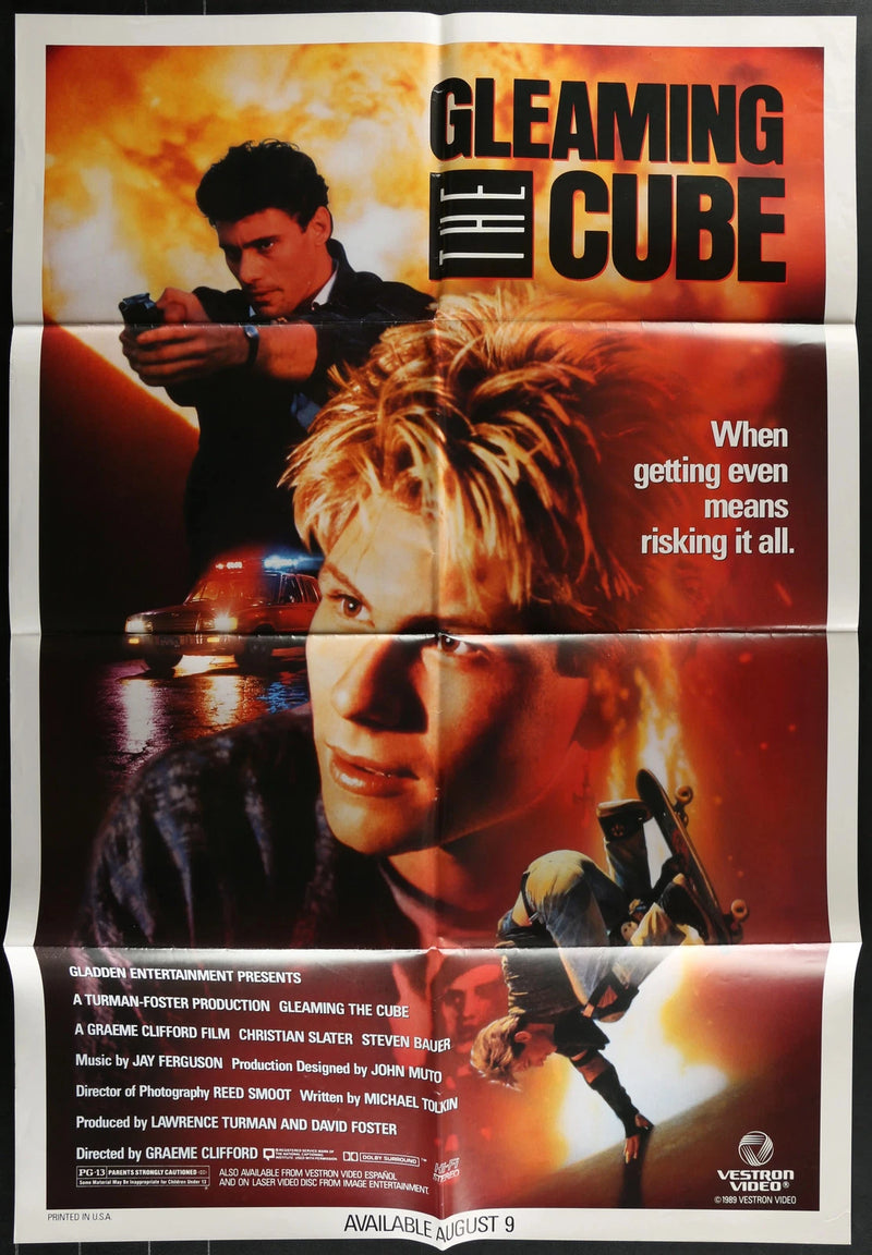 Gleaming the Cube 1989 Christian Slater Skateboard Crime Poster 27x41