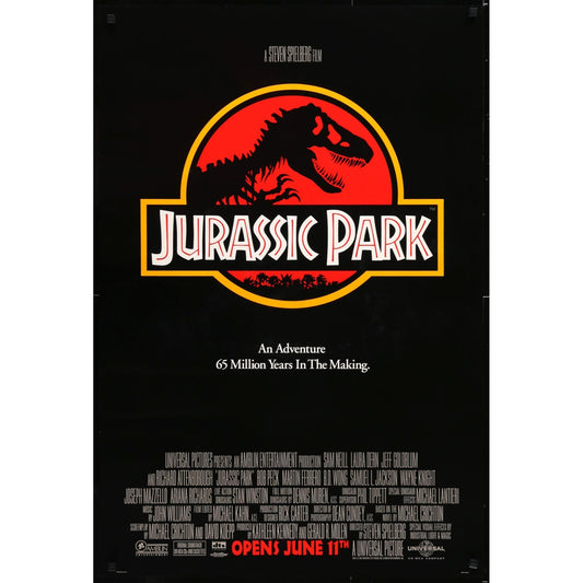 JURASSIC PARK Original Theatrical Unfolded Movie Poster 26 3/4" x 39 3/4"