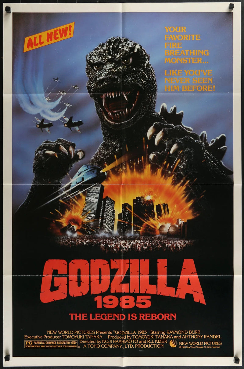 Godzilla 1985 Original 1 Sheet Poster 27x41 Toho Kaiju Monster Movie Classic
