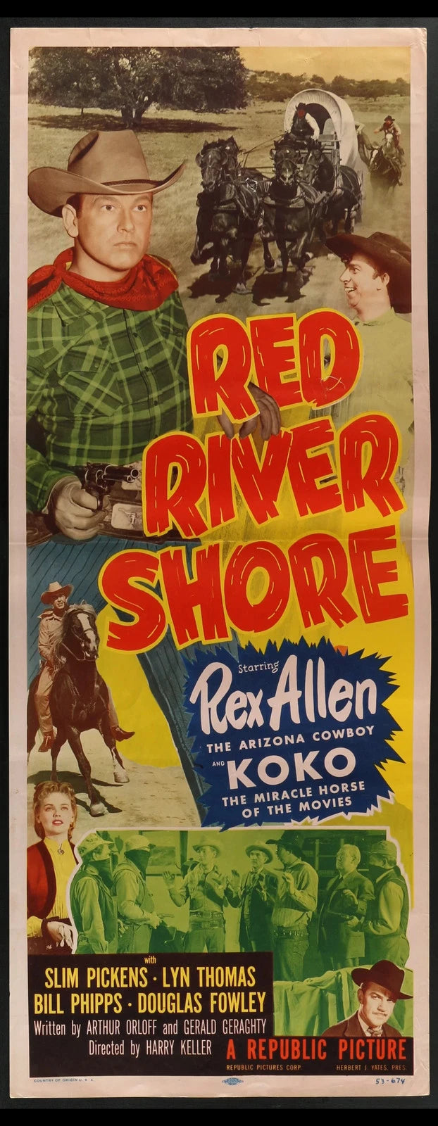 Red River Shore (1953) Original Western Insert Movie PosterRolled 14x36