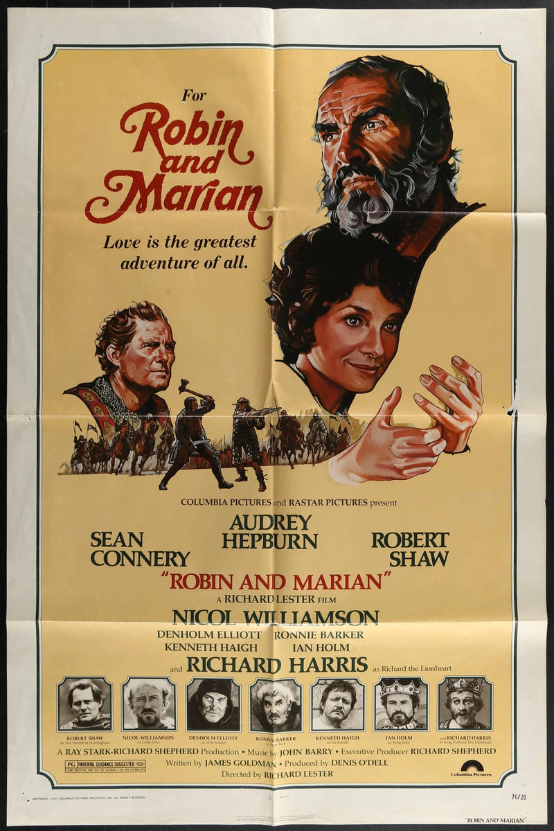 Robin and Marian (1976) Original One Sheet Poster 27x41 Connery Audrey Hepburn
