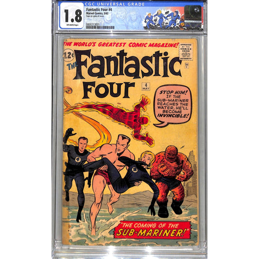 Fantastic Four #4 (1962) CGC Graded 1.8 OW Pages