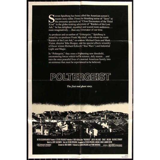 Poltergeist (1982) Original Advance Movie Poster 27x41 Folded Spielberg EM4-22