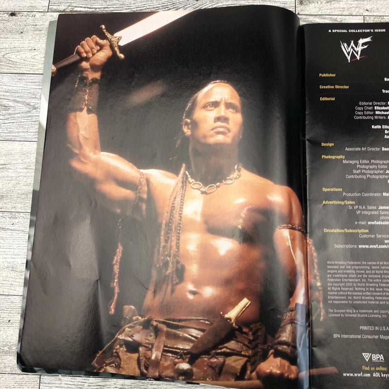 WWF Magazine: The Rock is The Scorpion King Special with Poster June 19, 2002