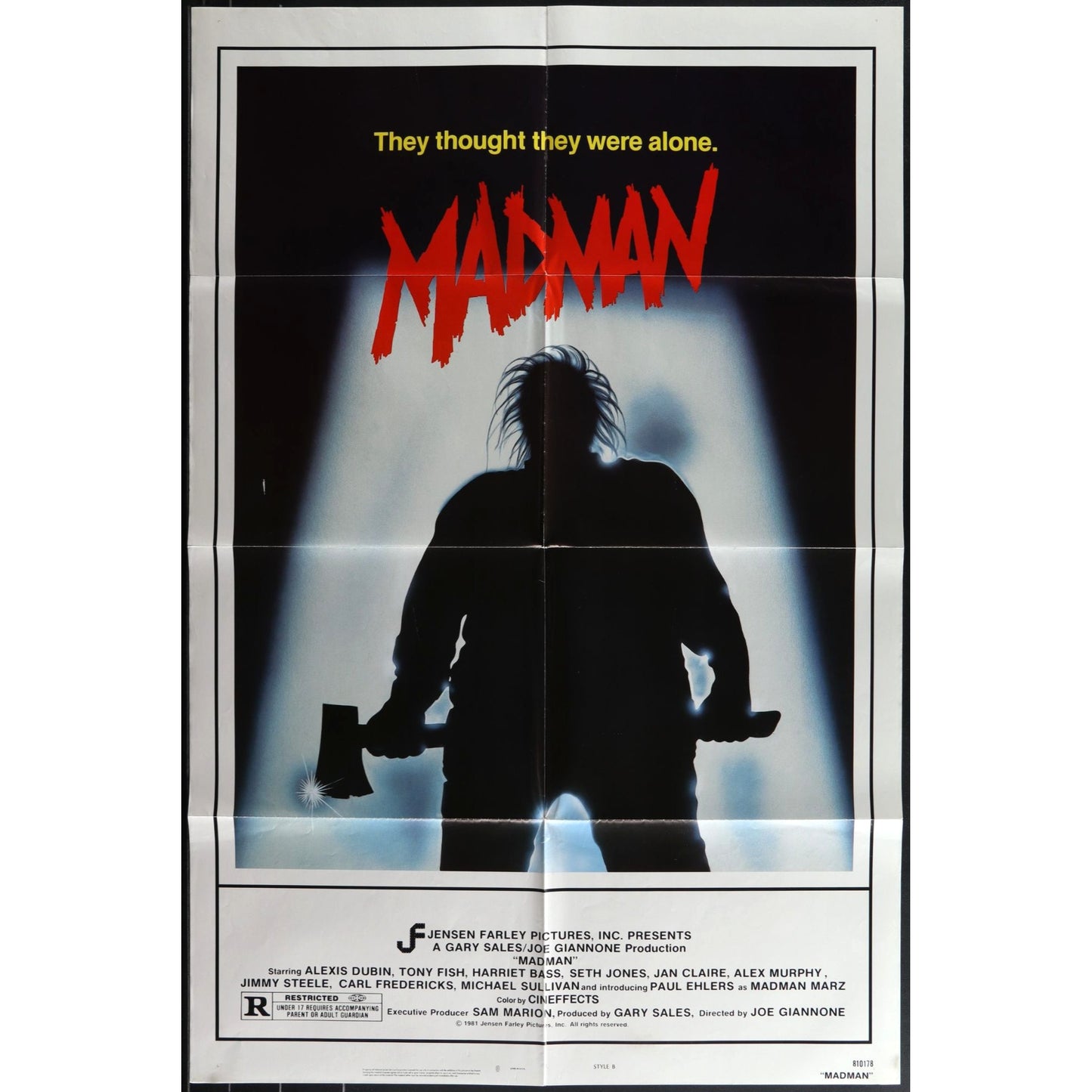 Madman (1981) Original Horror Movie Poster Folded 27x41 One-Sheet