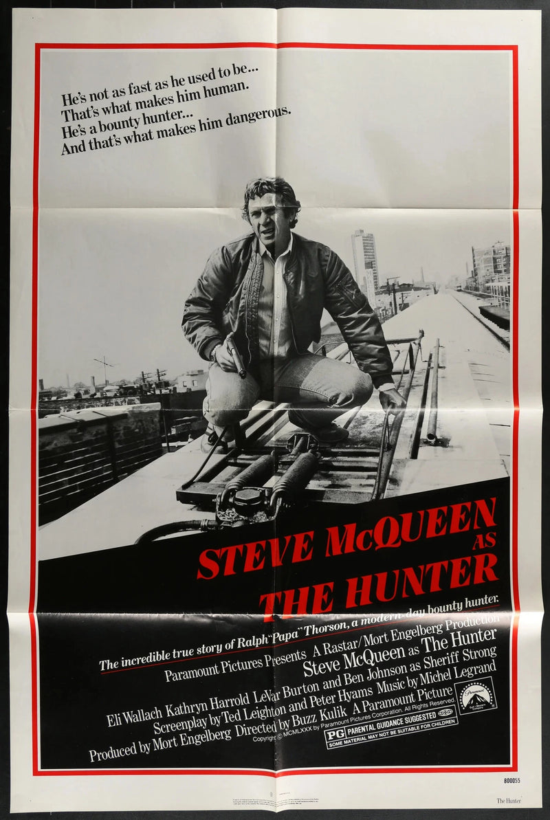 The Hunter 1980 Original Movie Poster 27x41 Steve McQueen Crime Thriller