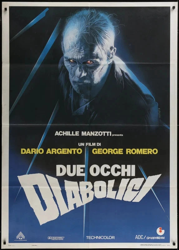 Two Evil Eyes 1990 Original Italian 1P Movie Poster 39x55 Dario Argento Romero