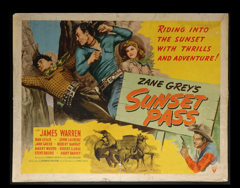 Sunset Pass (1946) Original Half-Sheet Movie Poster 22x28