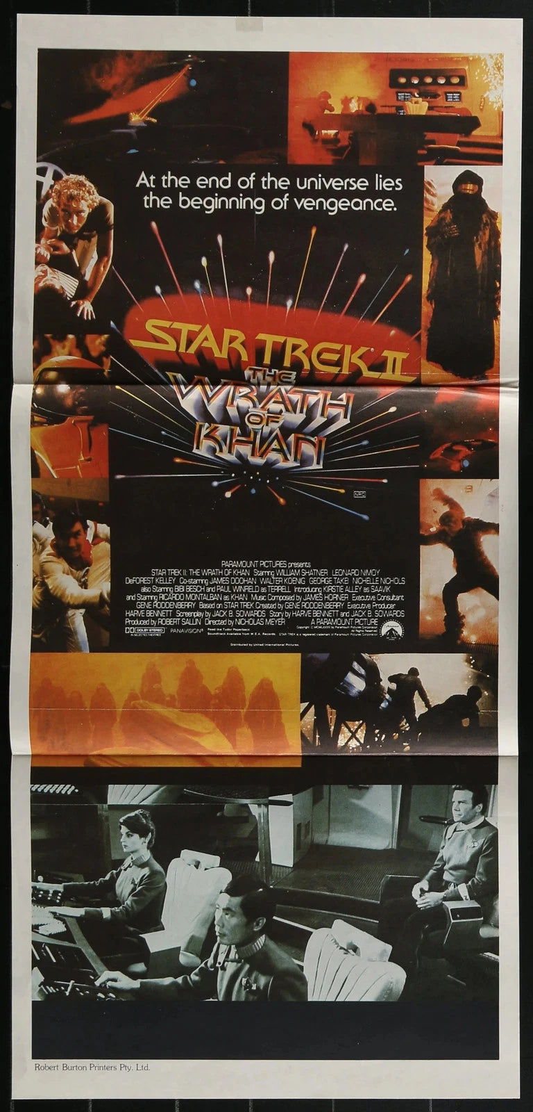 Star Trek II: The Wrath of Khan (1982) Australian Daybill Poster Folded 14x30