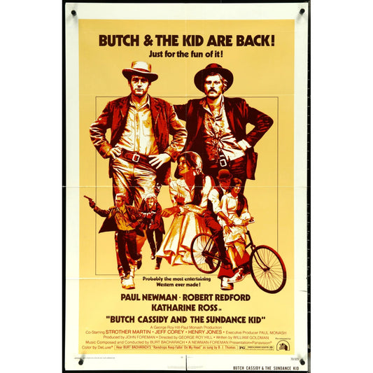 Butch Cassidy and the Sundance Kid (1969) Orig Folded Movie Poster 27x41 EM4-94
