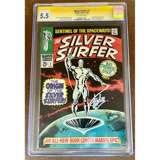 Silver Surfer #1 Signed by STAN LEE CGC Graded 5.5